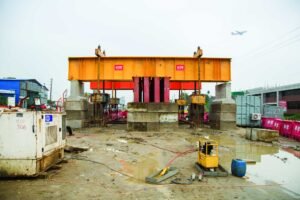 Load apply vertical pile load test