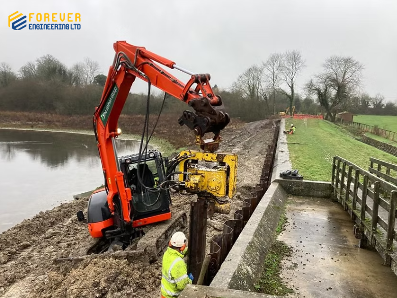 sheet pile driving equipment