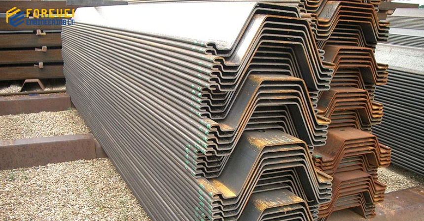 Sheet pile shoring for basement excavation